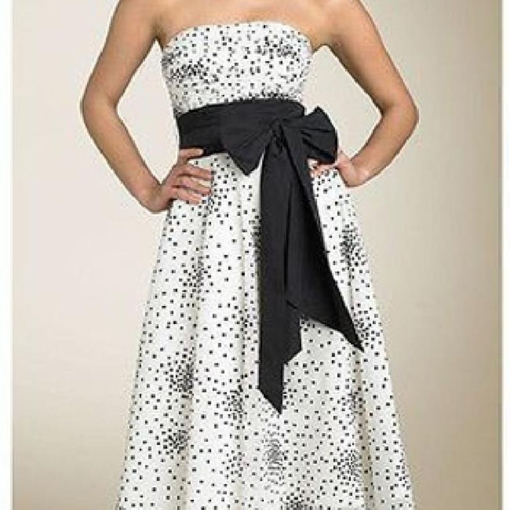 BCBG B&W Polka Dot Dress with Bow - Size 6